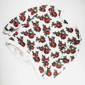 Forever 21 Rose Print Sweatshirt EUC